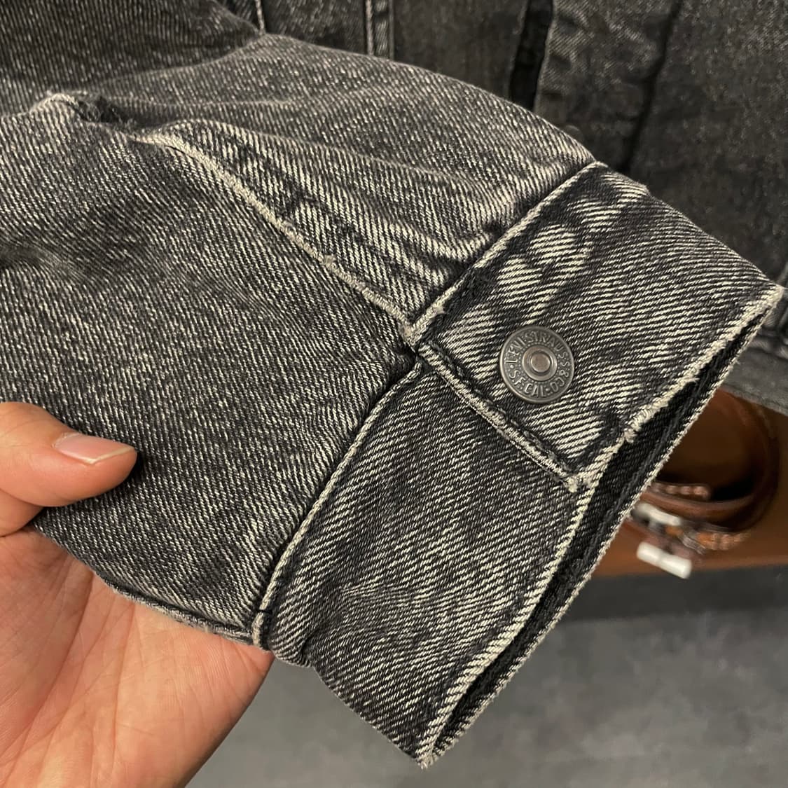 리바이스 프리미엄 타입2 흑청 쉐르파 데님 트러커 자켓 상품이미지5