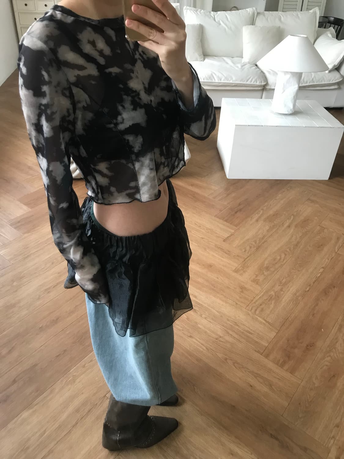 vintage pattern mash top 상품이미지5