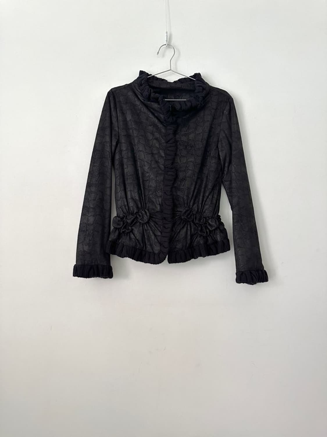 Flower pattern jacquard jacket / black 상품이미지1