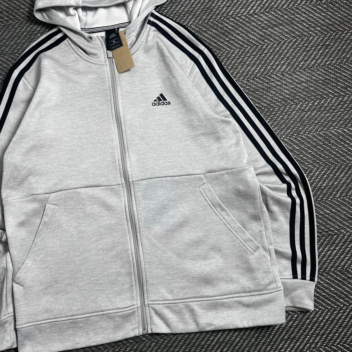 아디다스 에센셜 사이드 라인 그레이 트랙 후드집업o 4438 상품이미지2