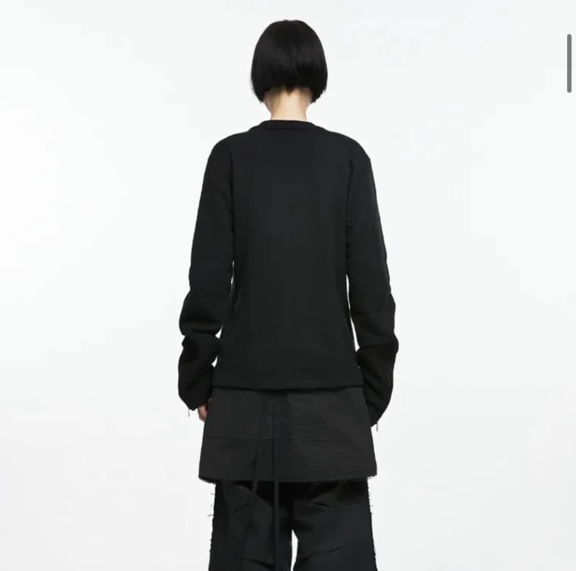 나체 NACHE 심 라인 JERSEY 라이더 자켓 (UNISEX) 블랙 상품이미지3