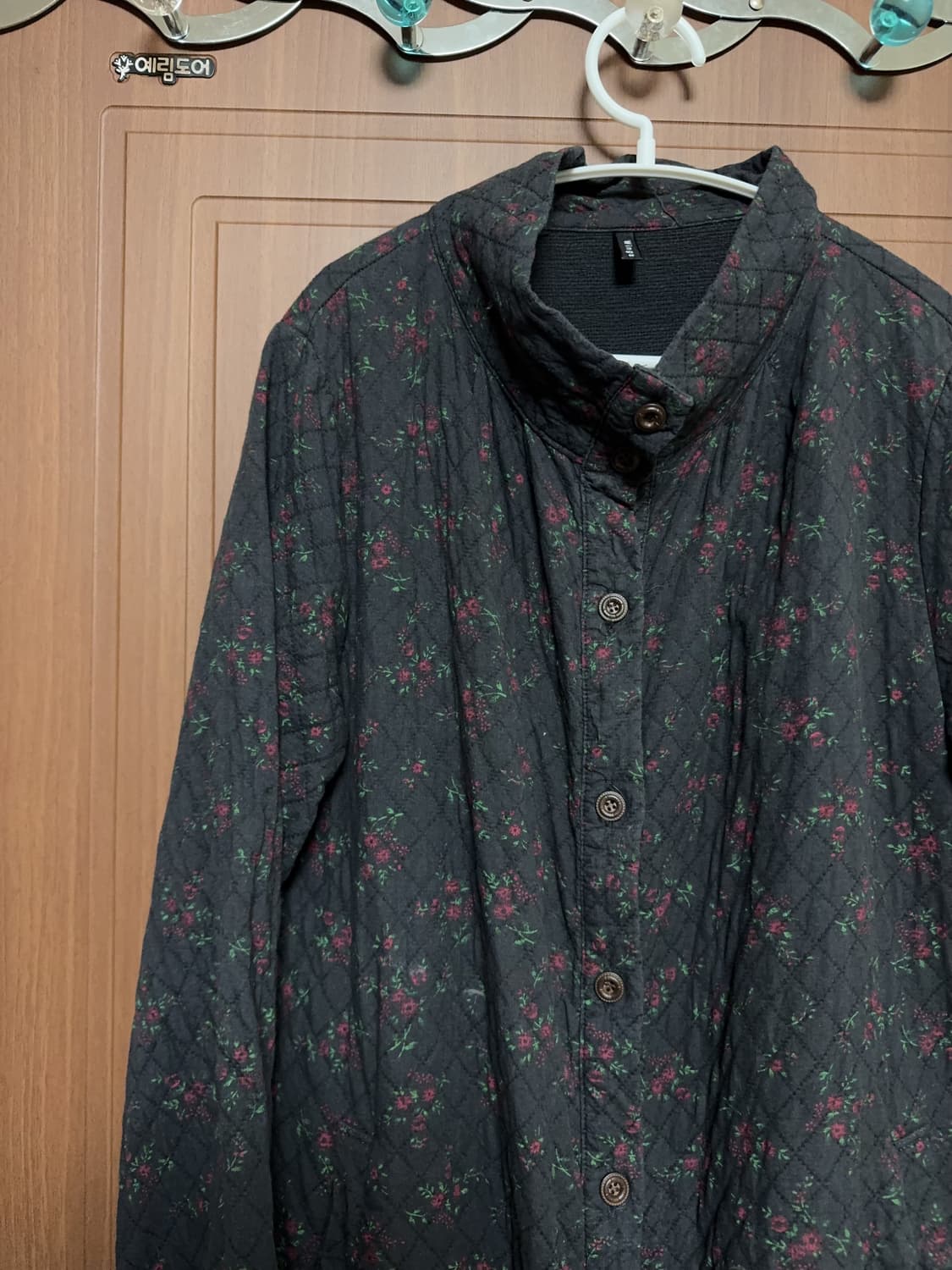 모리걸 빈티지 하구미 히피 할매카지 잔꽃무늬 퀄팅 롱 코트 상품이미지2