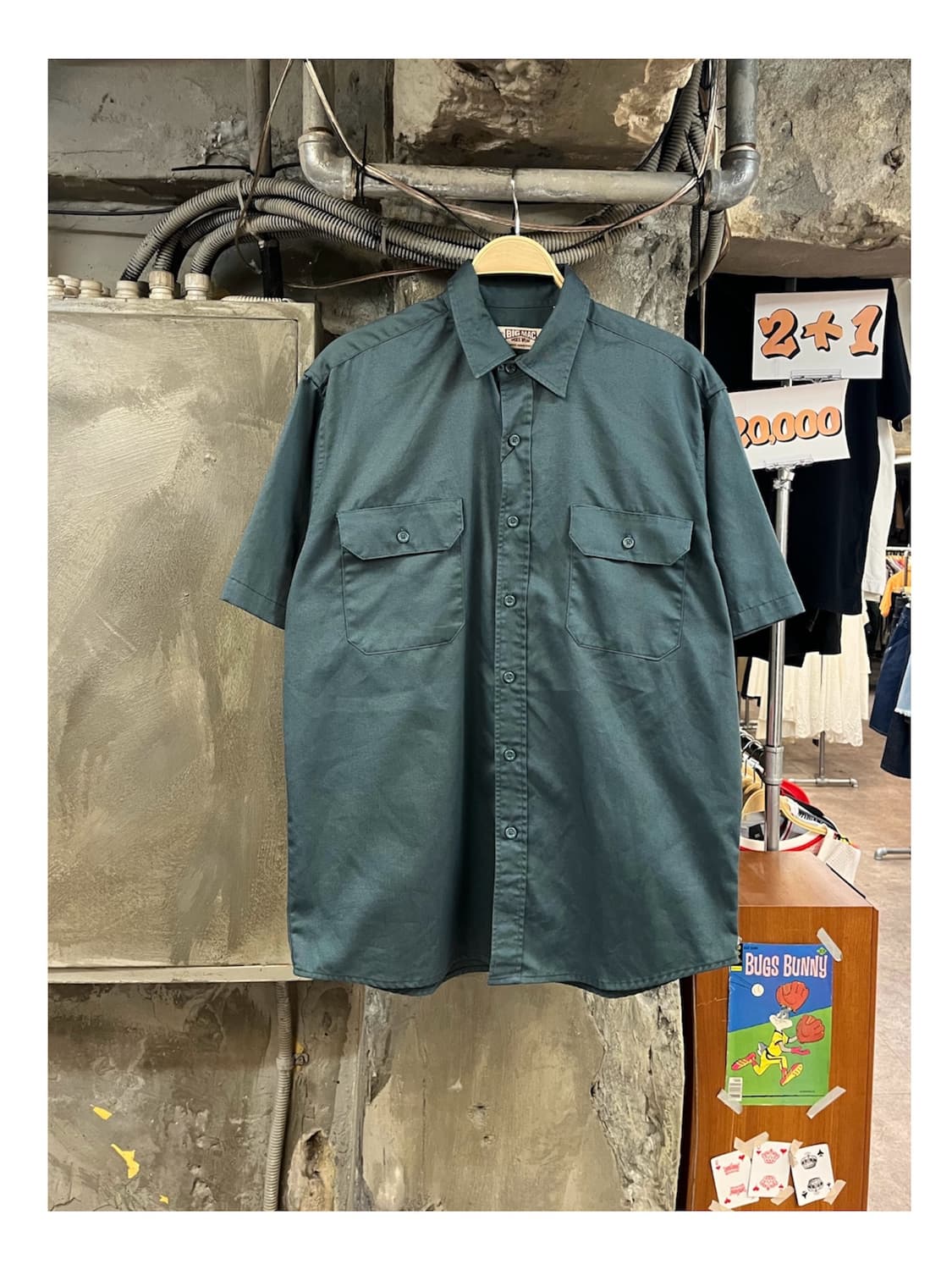 빈티지 BIG MAC 워크 반팔 셔츠 그린 M #csz3902 상품이미지1