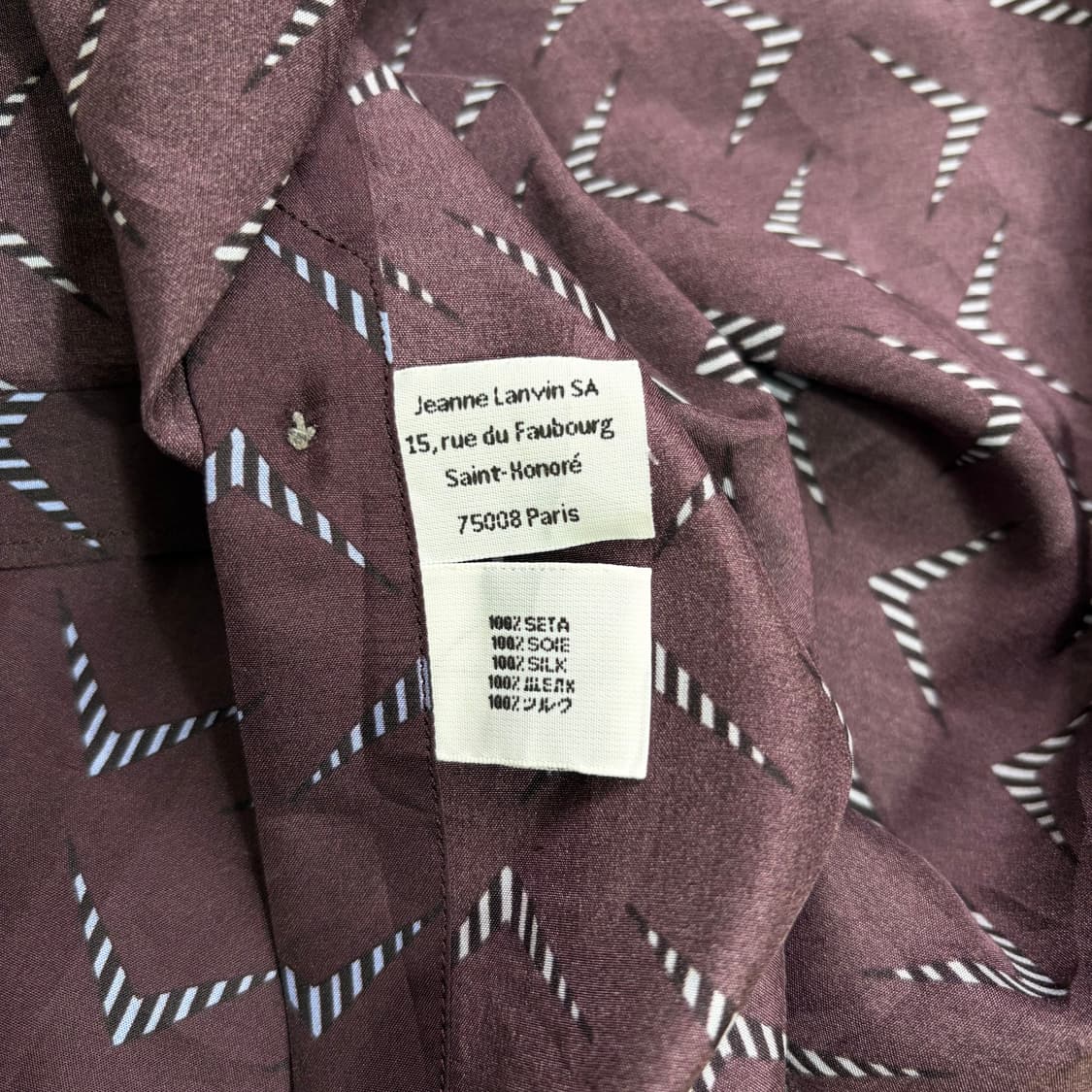 한섬 랑방 기하학 패턴 딥퍼플 셔츠(Free) 상품이미지5