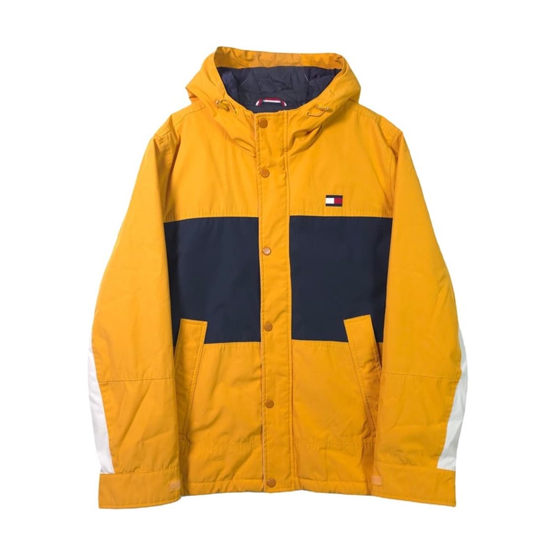 타미힐피거 컬러블록 빅로고 후드 패딩 자켓 XL 상품이미지1