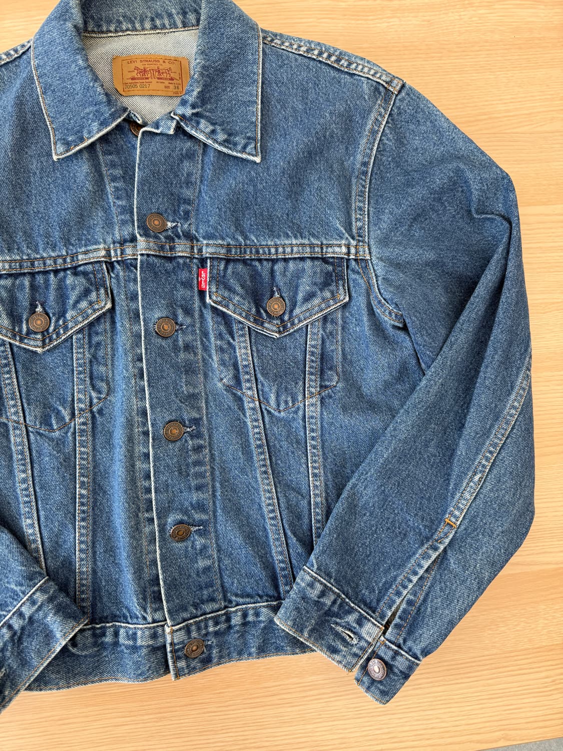 90s 빈티지 리바이스 70505 데님 트러커 자켓 상품이미지4