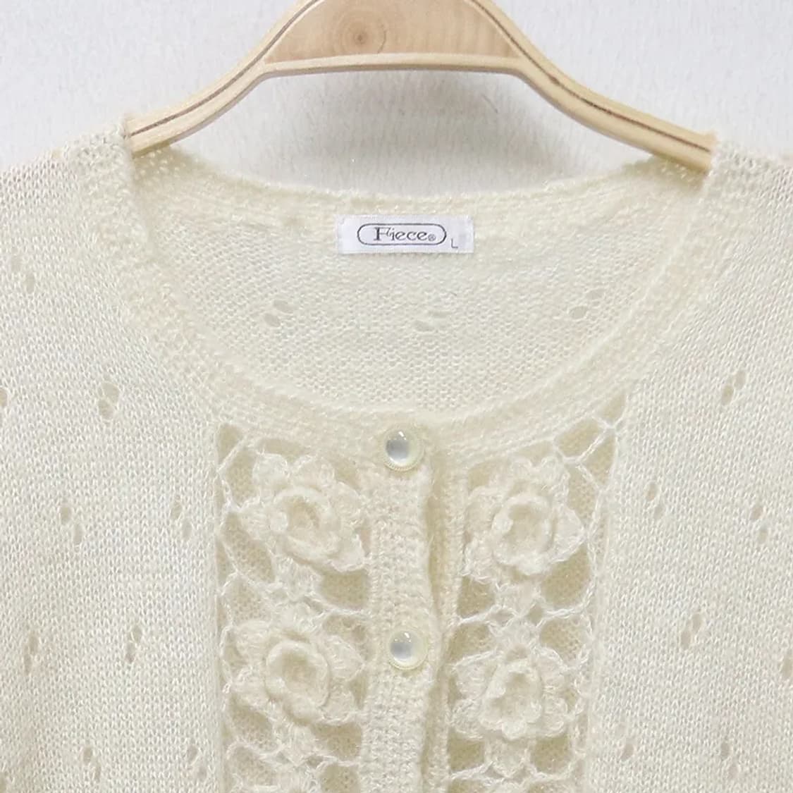 PIERCE 플라워 펀칭 울 혼방 가디건 62037 상품이미지3