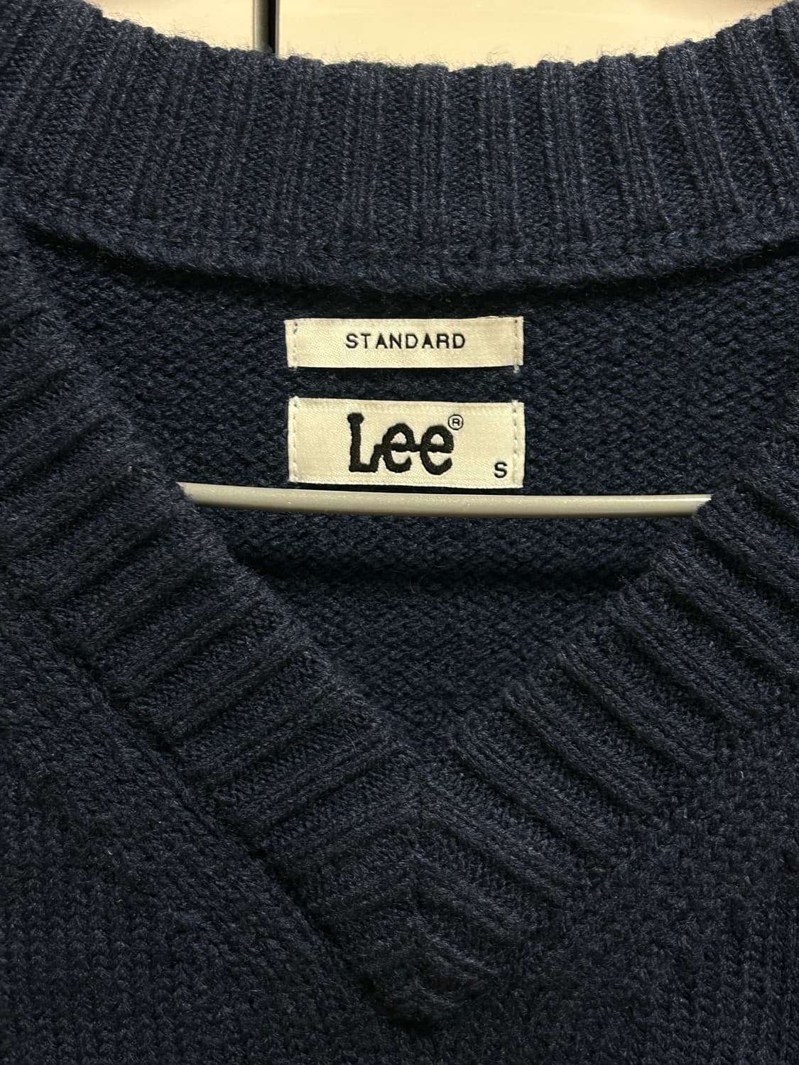 Lee 니트 조끼 네이비 S 상품이미지2