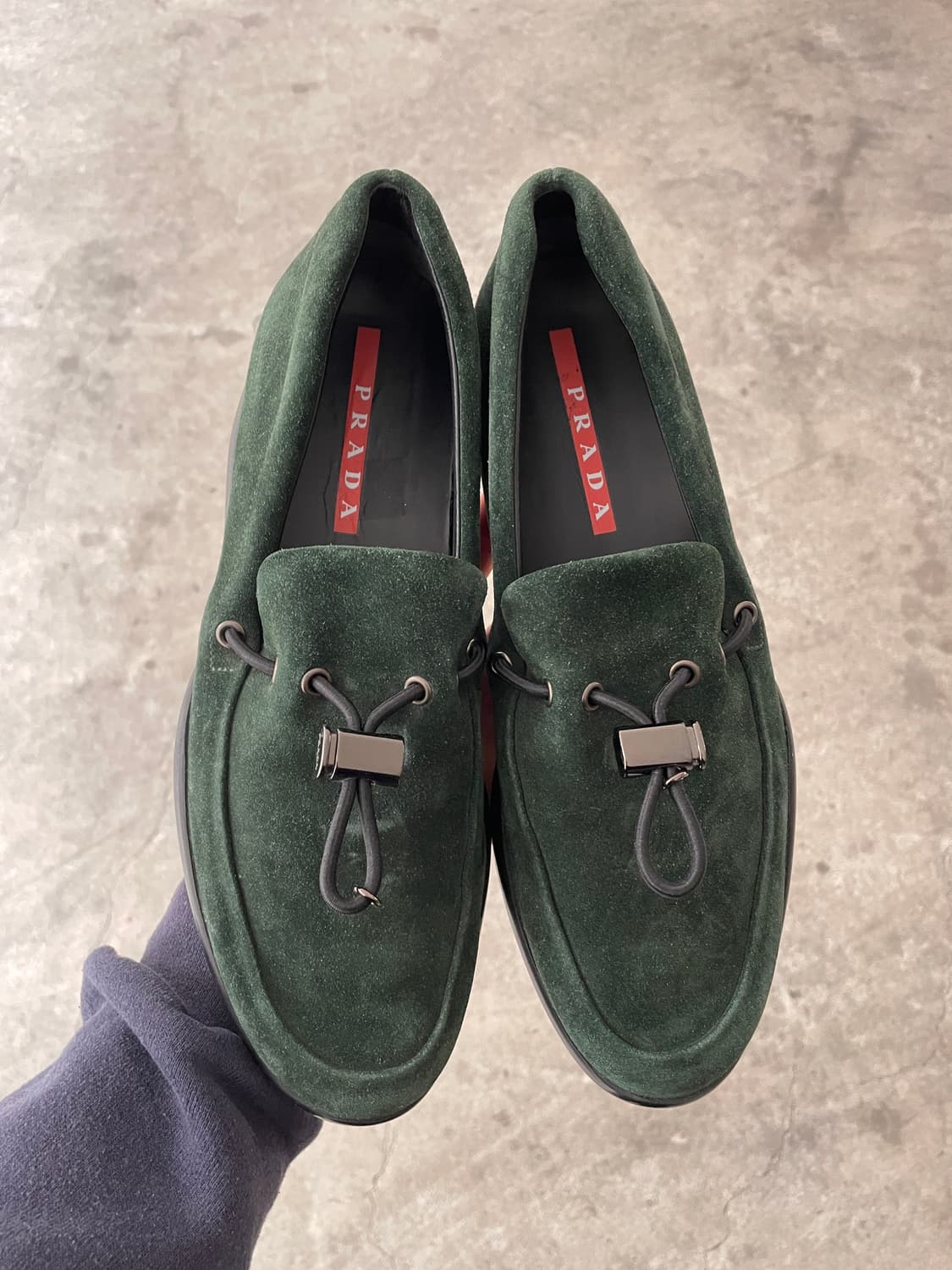 00s Prada Sports Toggle Loafers Green 상품이미지5