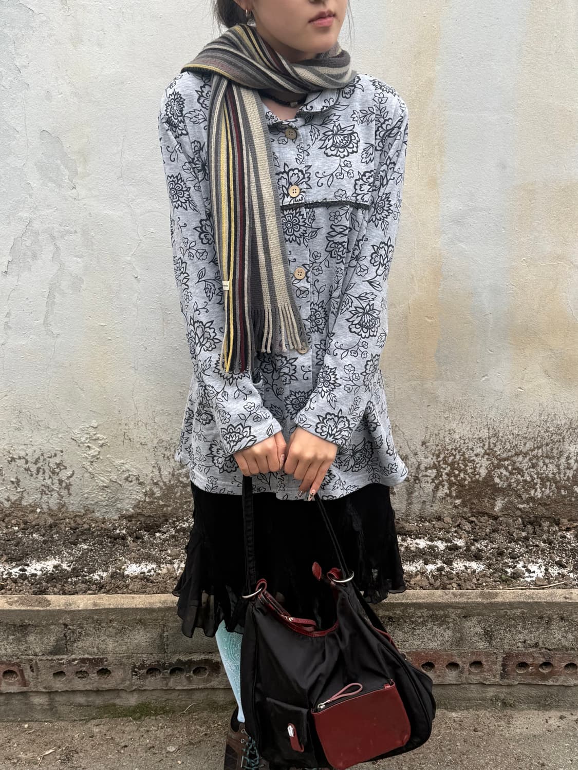 빈티지 플라워패턴 포켓 버클 자켓 상품이미지2