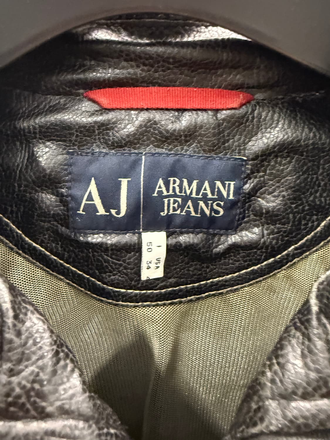 아르마니 진 블랙 라이더 가죽 자켓 50 상품이미지3