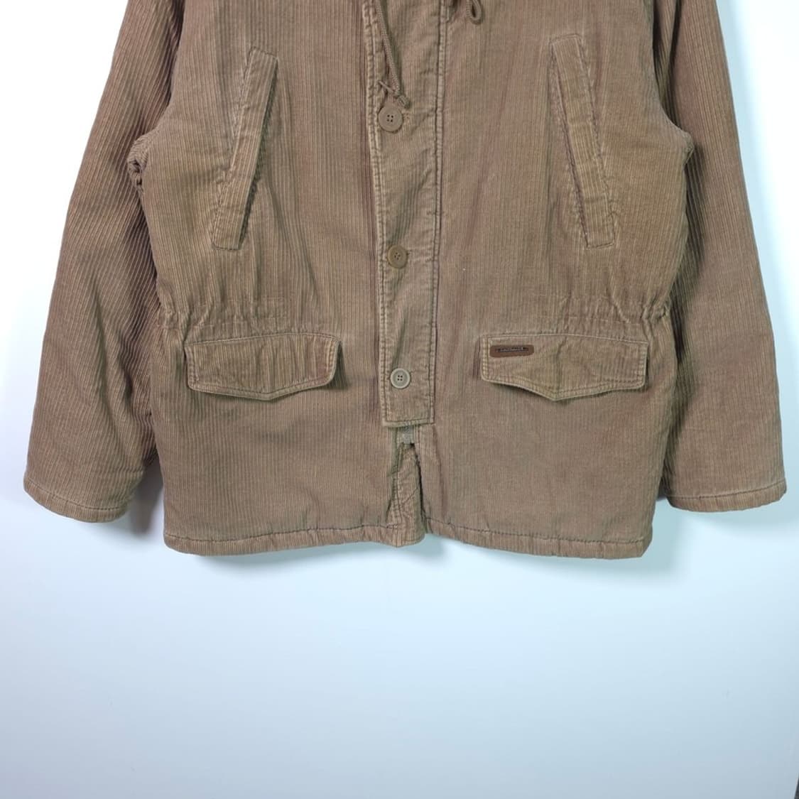 90s 빈티지 옴파로스 코듀로이 퍼 후드 야상 XL 상품이미지4