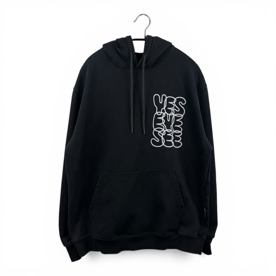 (M) 예스아이씨 빅로고 후드 티 블랙 상품이미지1