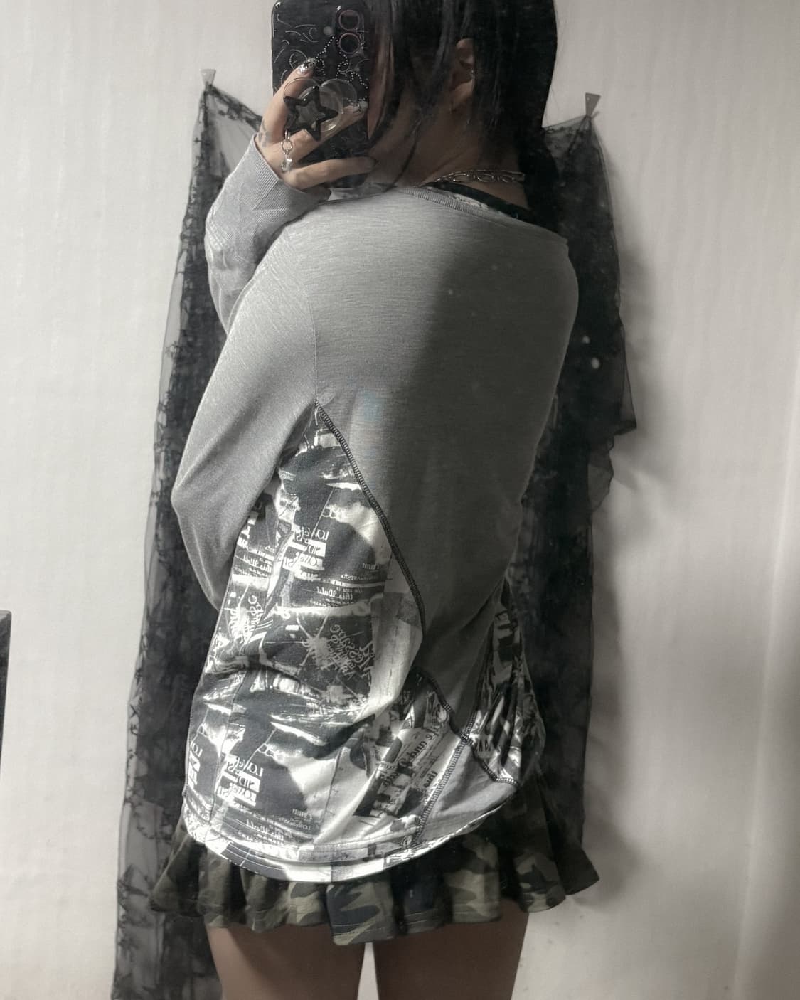 펑크 프린팅 포인트 롱슬리브  상품이미지3