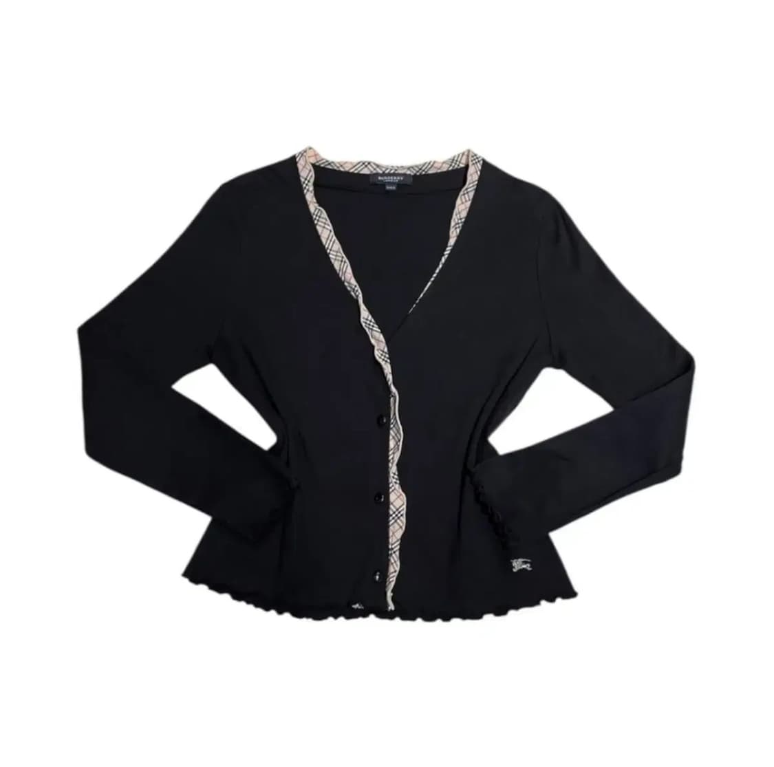 버버리 런던 노바체크 블랙 슬림핏 딱붙핏 가디건 여성 상품이미지1