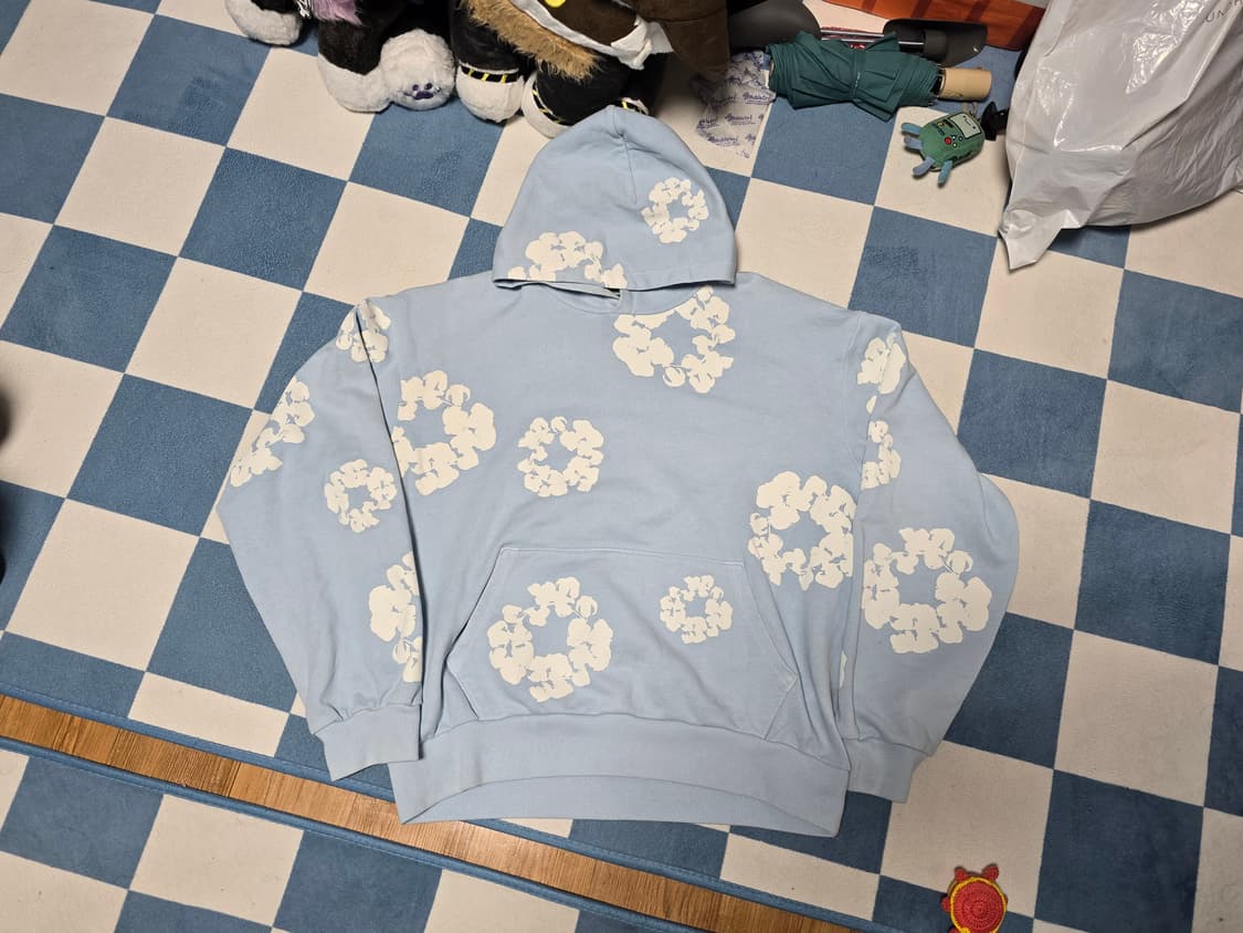 [M] 데님티어스 코튼 리쓰 후드 파우더블루 상품이미지1