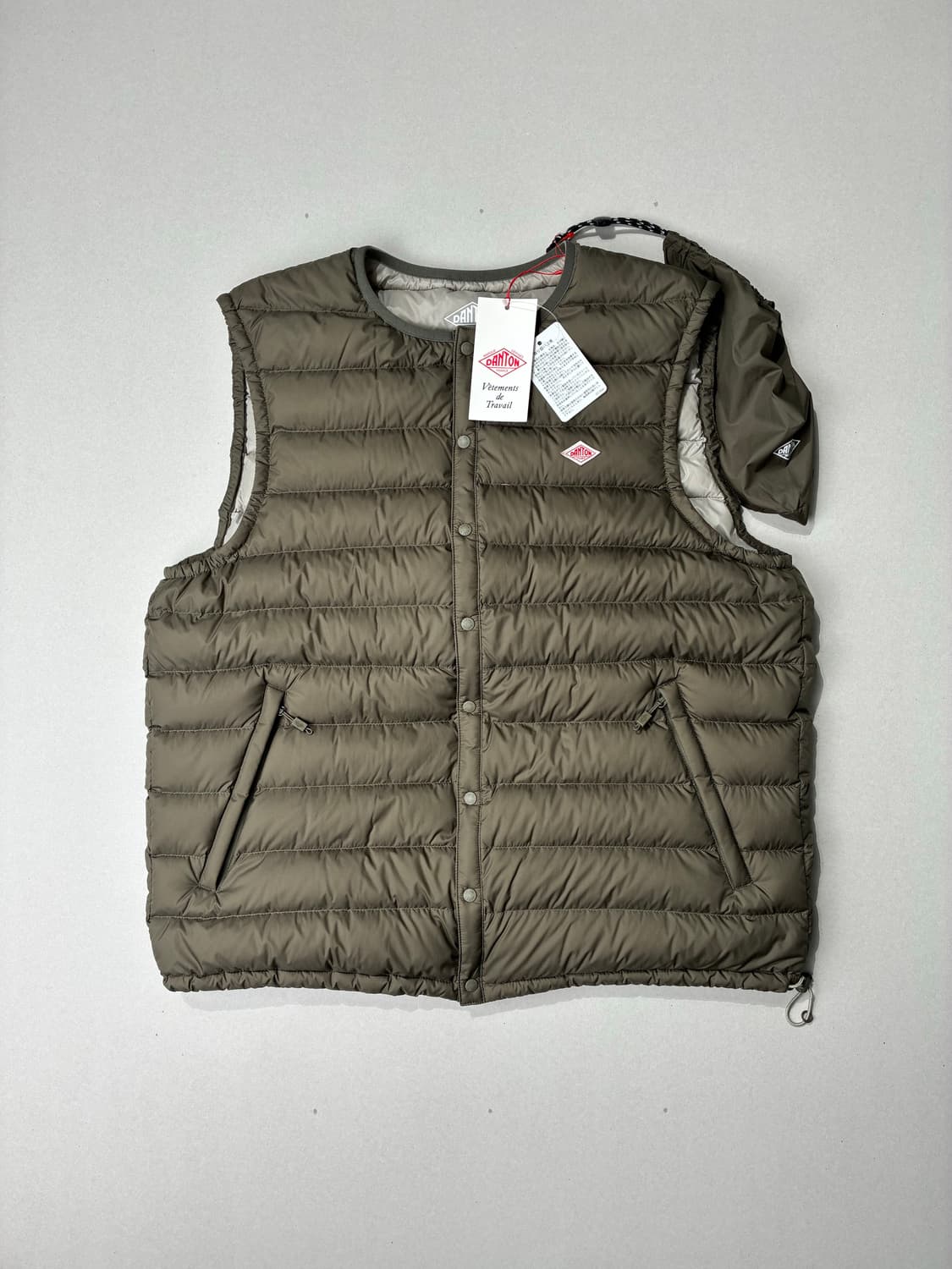 DANTON 단톤 이너 다운 크루넥 베스트 올리브 XL사이즈 상품이미지1