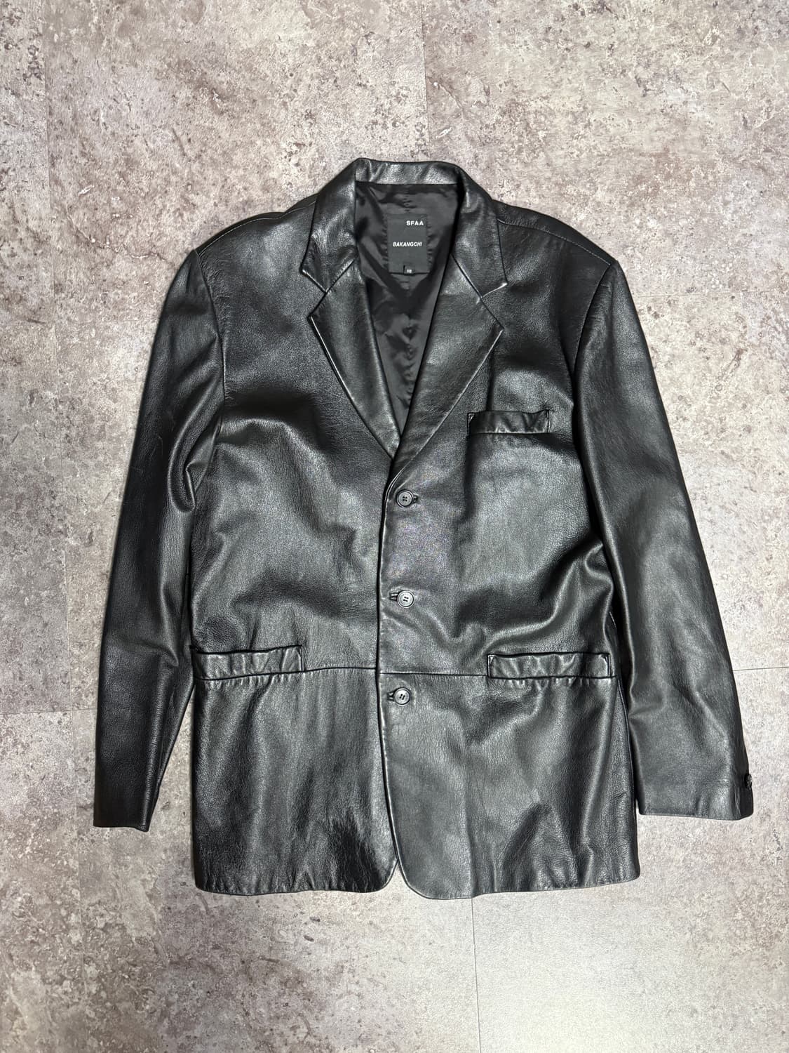 SFAA BAKANGCHI 블랙 가죽 자켓 상품이미지1