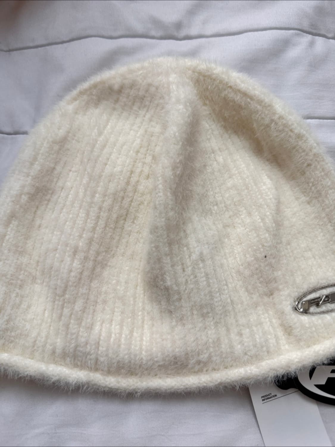 FAD 앙고라 비니 아이보리 새상품 상품이미지3