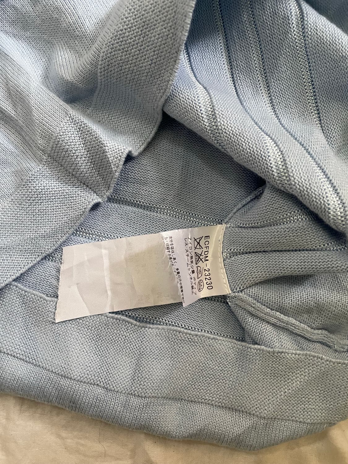 꾸레쥬 스카이블루 하프넥 니트 y2k 슬림핏 상품이미지5