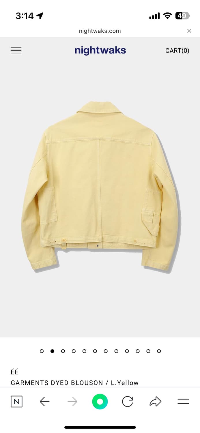 [EE] GARMENT DYED BLOUSON / L.Yellow (M) 상품이미지2