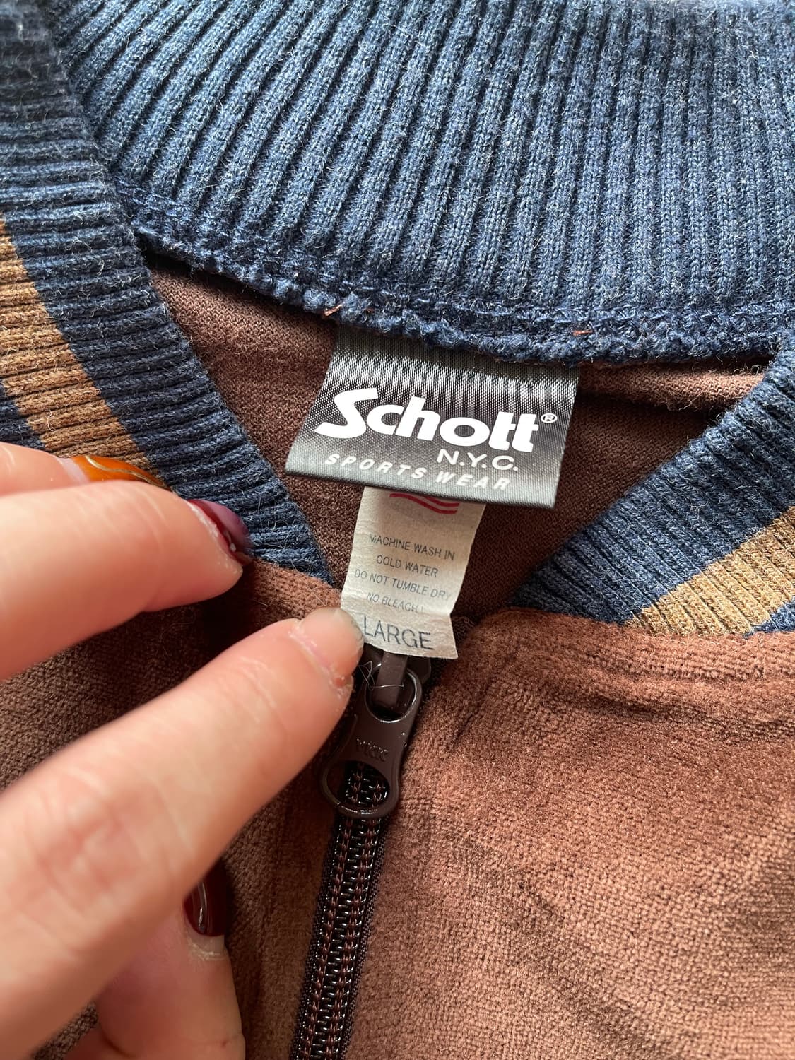 SCHOTT 쇼트 벨벳 트랙 자켓 브라운 빈티지 상품이미지2