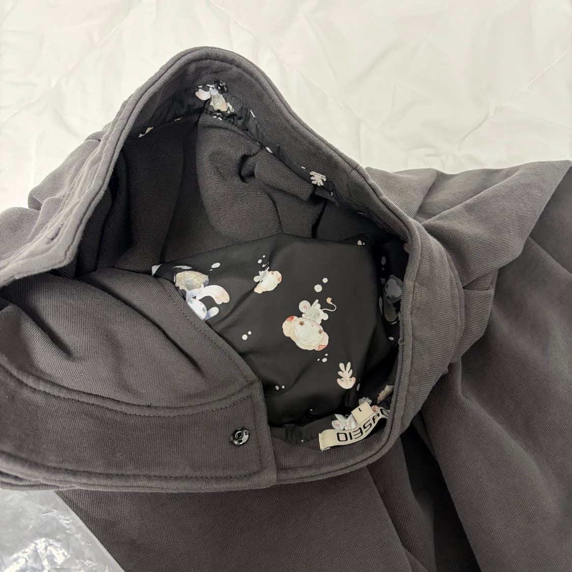 코이세이오 COZY SWEAT WRAP SKIRT-CHARCOAL 상품이미지4