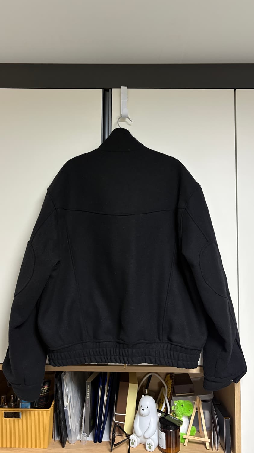 트릴리온 울 엘보우 패치 2WAY 해링턴 자켓 블랙 XL 상품이미지4