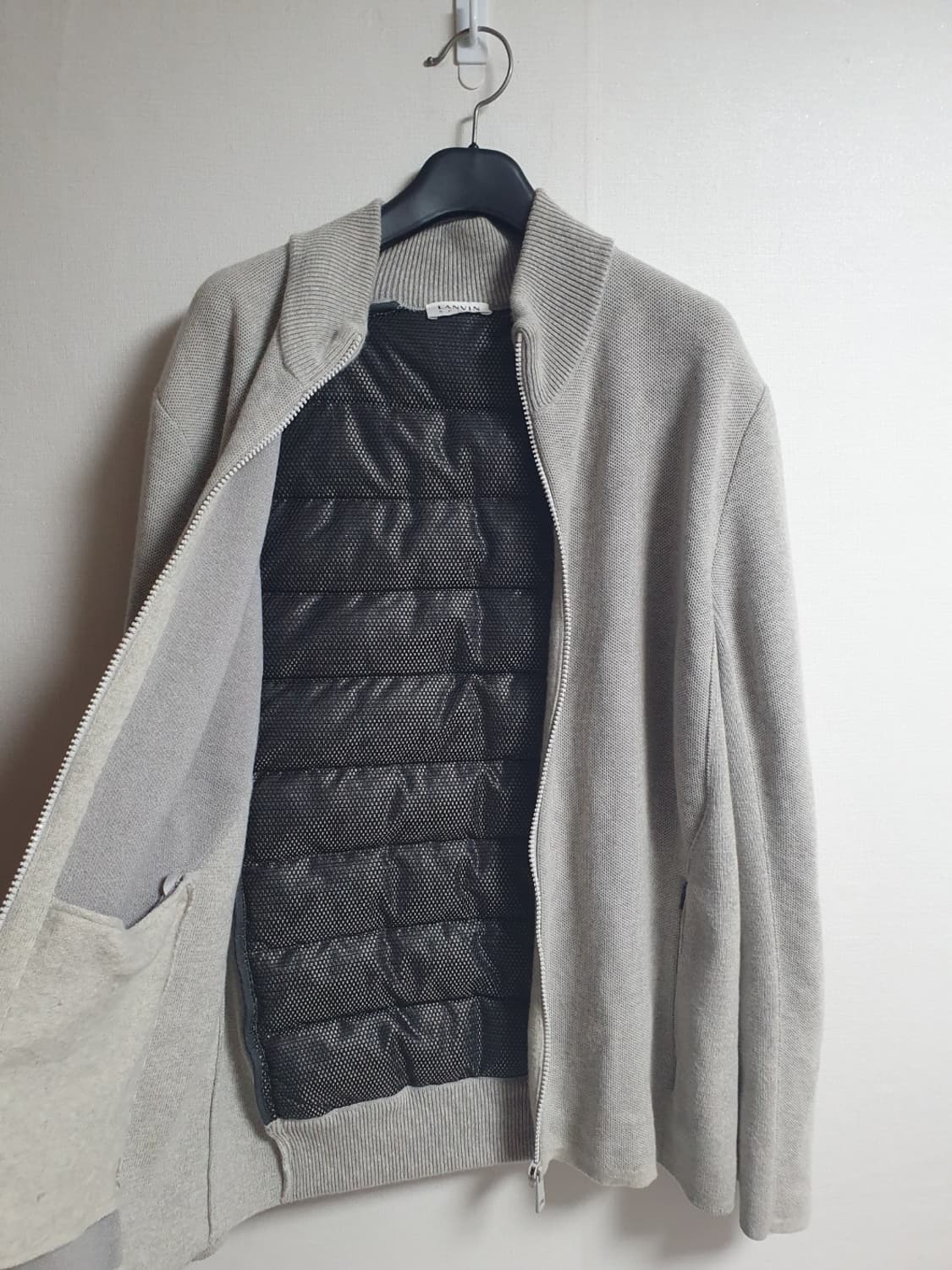 랑방스포츠 하이넥 니트 집업 자켓 라이트그레이 105 상품이미지3