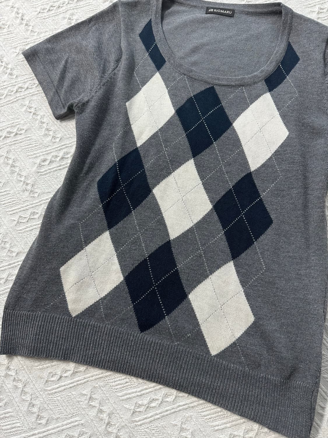 아가일 하프 슬리브 니트 상품이미지8