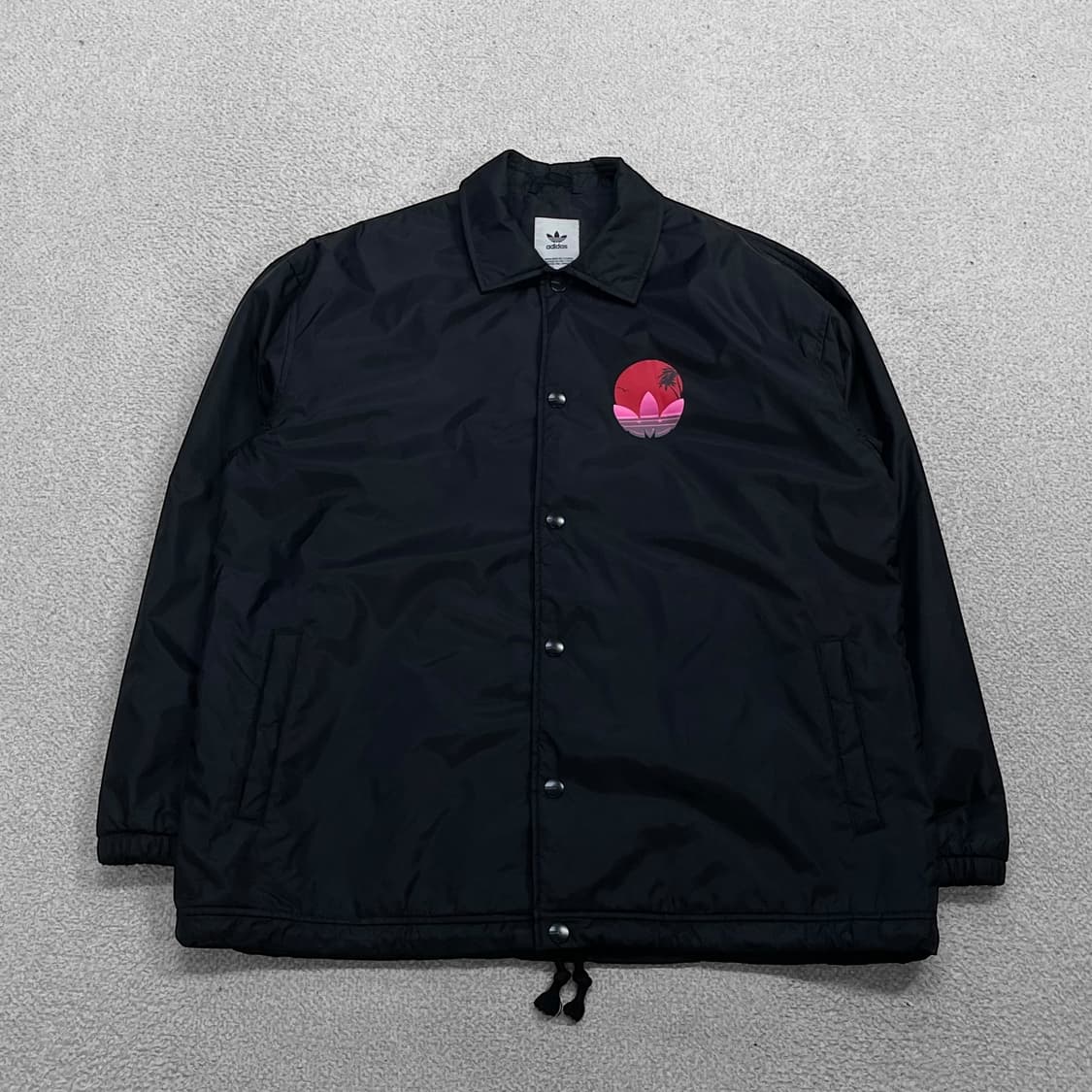 아디다스 트로피칼 트레포일 로고 코치 자켓 블랙 상품이미지1