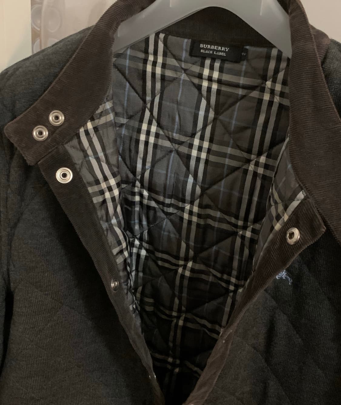Y2k 버버리 차콜그레이 퀄팅 누빔 자켓 상품이미지6
