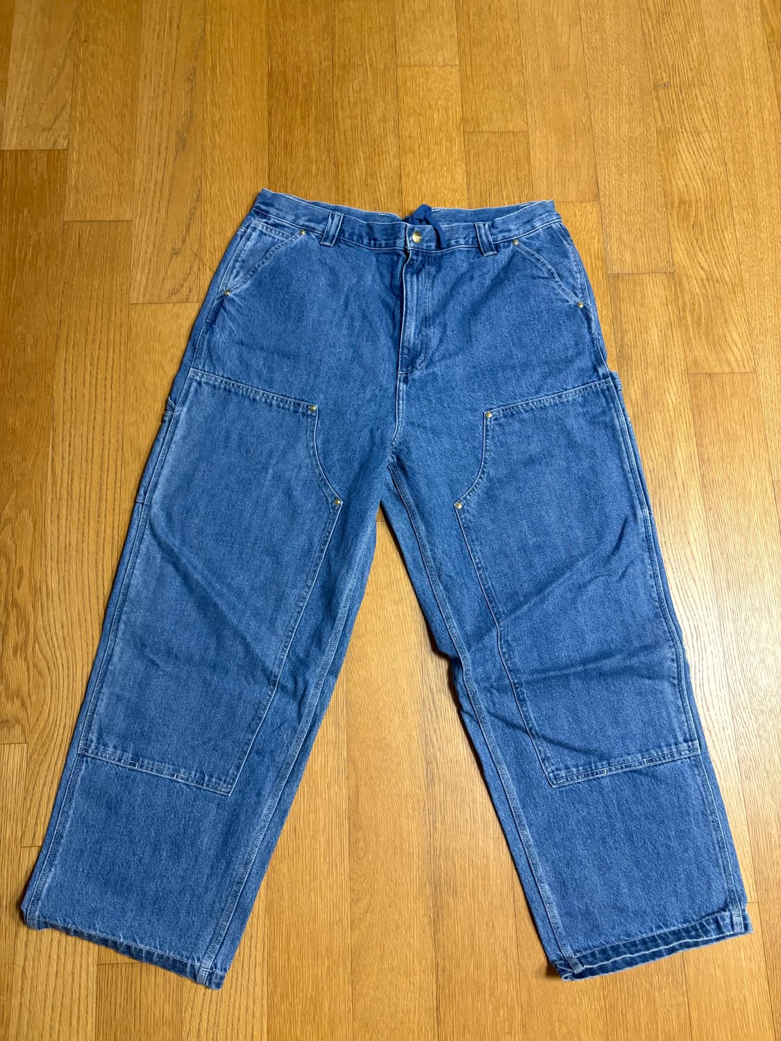 칼하트 WIP 데님 더블니 내쉬 하트로고 연청 XL 상품이미지2