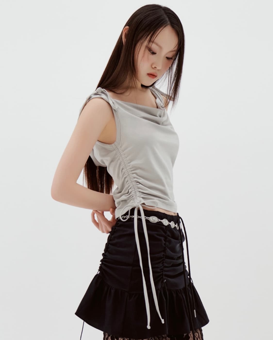 라라폭스 HOODED DREAPING SLEEVELESS 상품이미지5