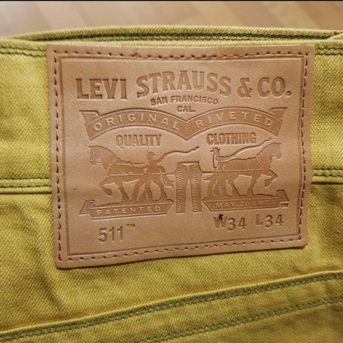 34/리바이스 /511 /신동품/ 머스타드 컬러진/ 2-봉410 상품이미지3