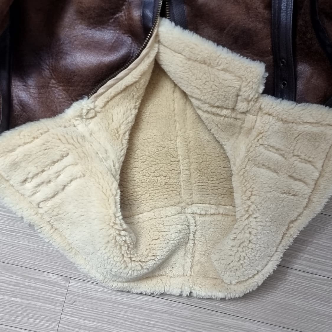 무스탕 B-3 자켓 브라운 양털 가죽 점퍼(105) 상품이미지2