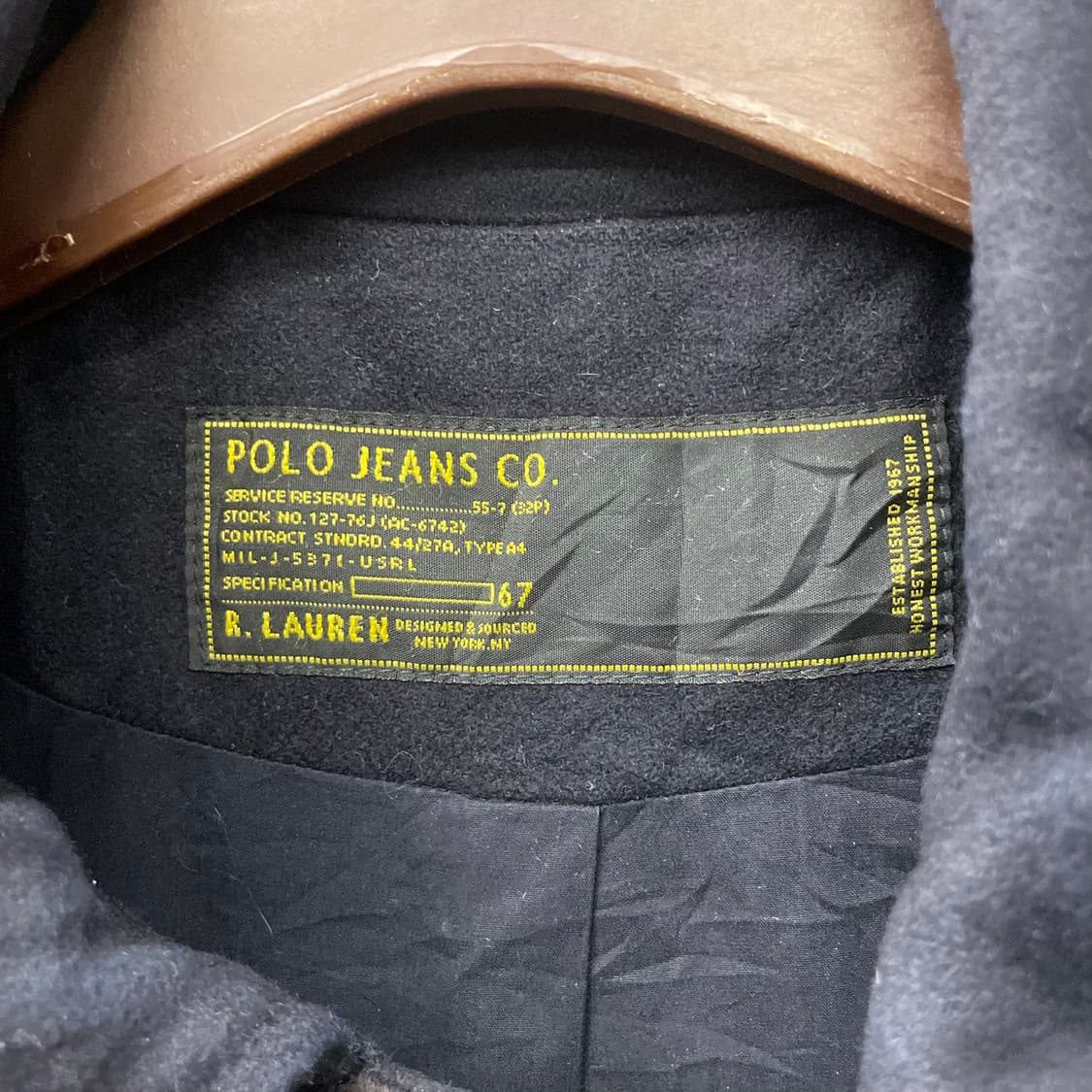 폴로 진스 컴퍼니 MSC 디어 클럽 패치 집업 모직 자켓 N298 상품이미지8