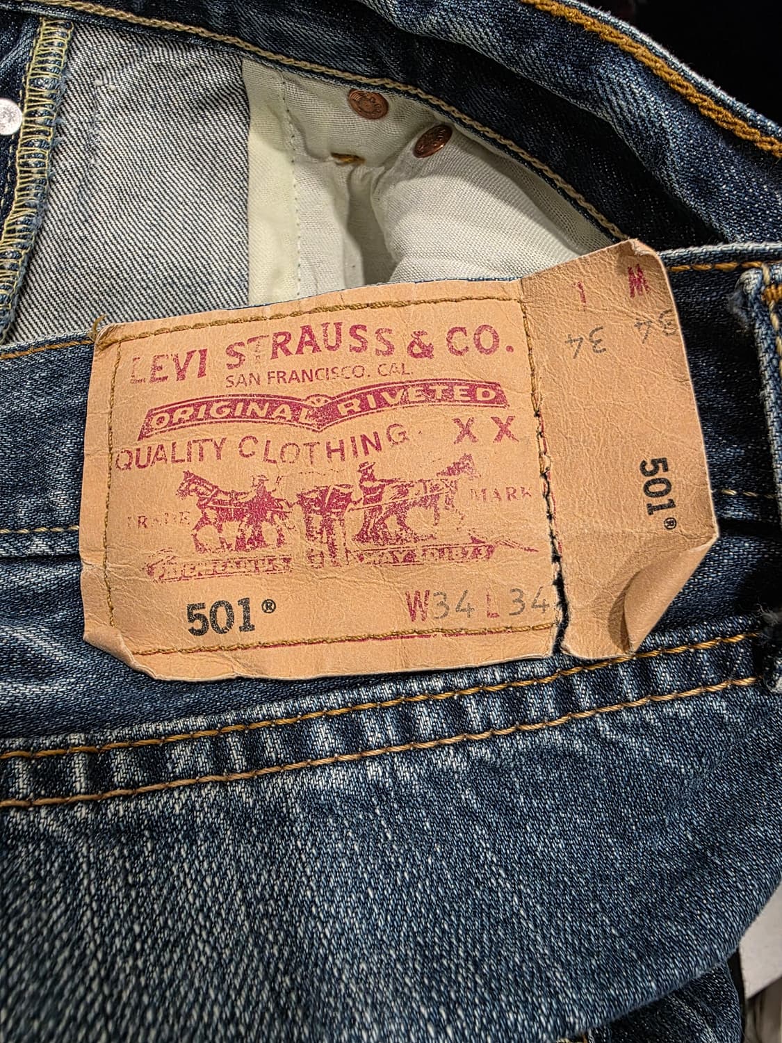 리바이스(Levi's) 501 오리지널핏 중청 청바지 상품이미지5