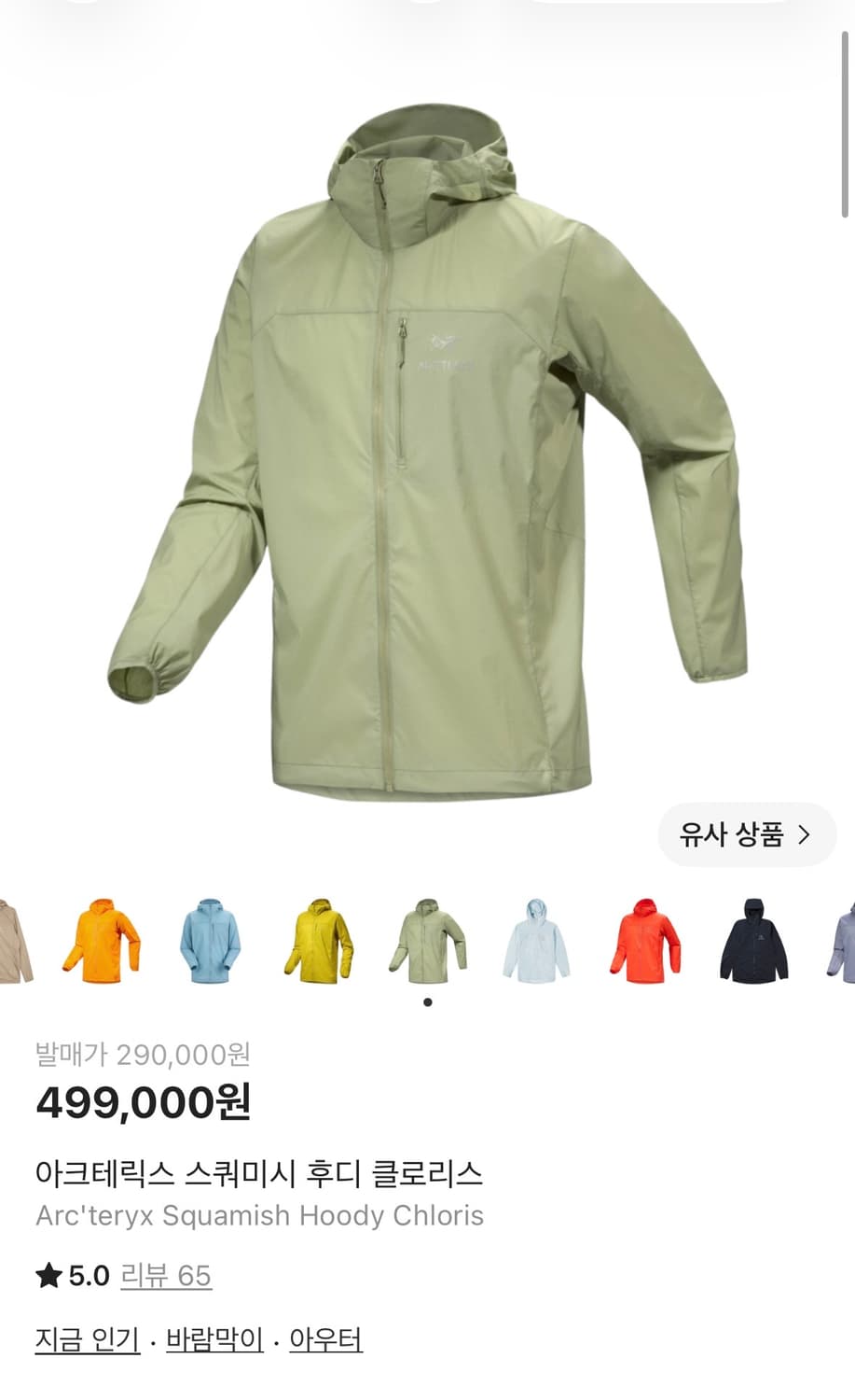 아크테릭스 스쿼미시 후드 클로리스 상품이미지1