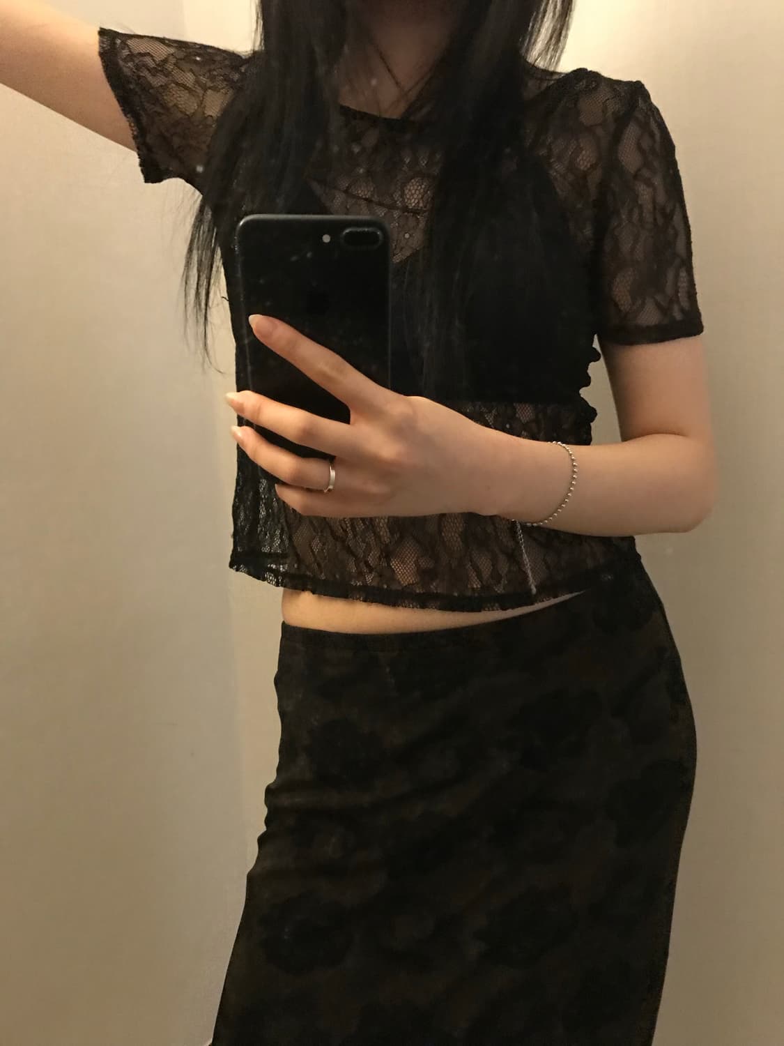 japanese vintage 빈티지 레이스 반팔 상품이미지1