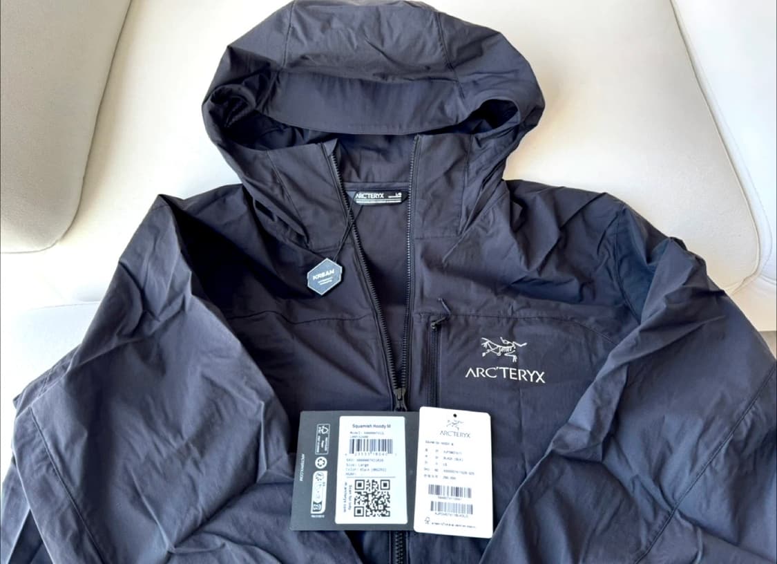 급처 아크테릭스 스쿼미시 후디 바람막이 블랙 상품이미지1