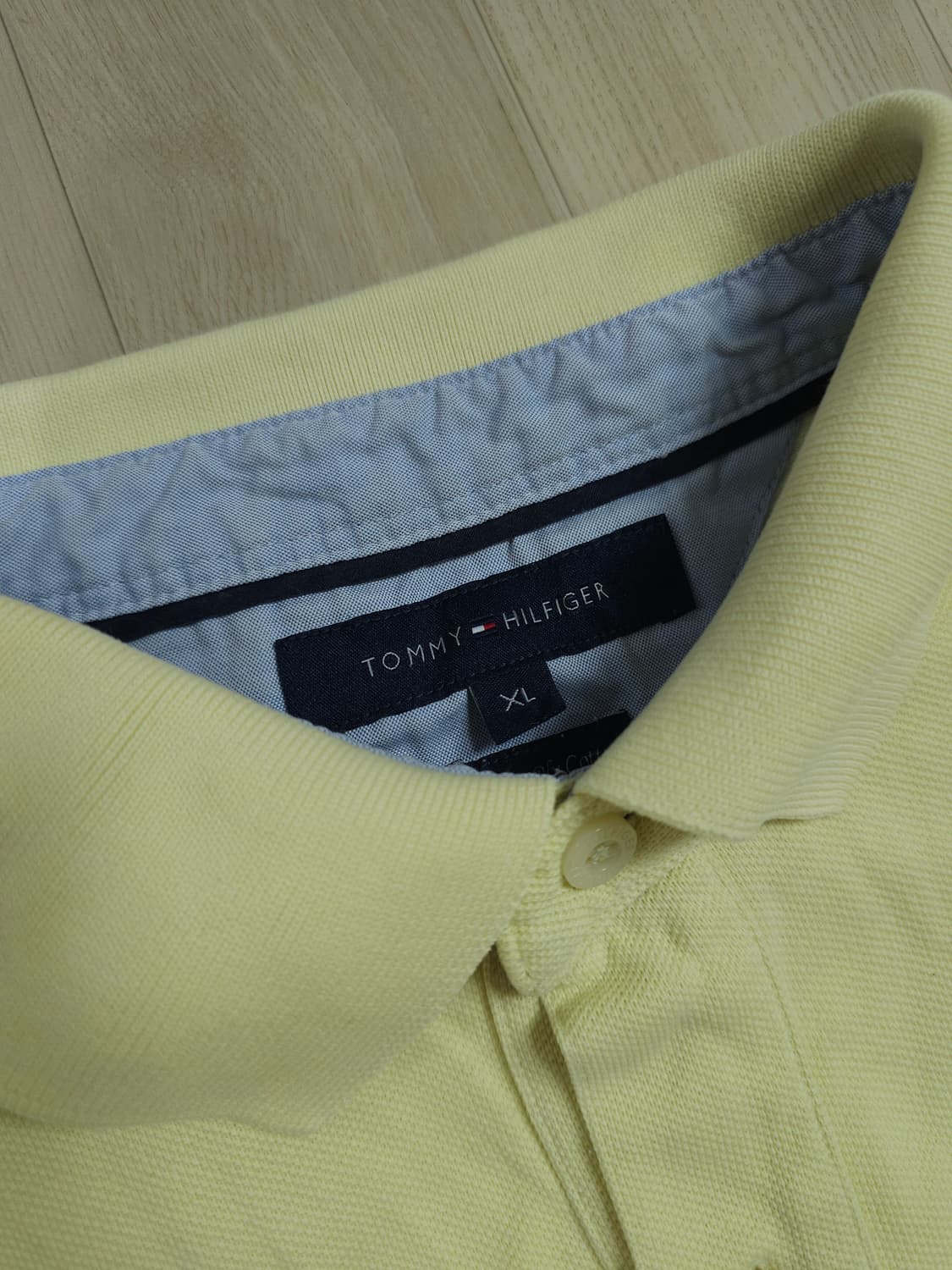 ​[XL] 타미힐피거 옐로우 코튼 피케 폴로 셔츠 상품이미지4