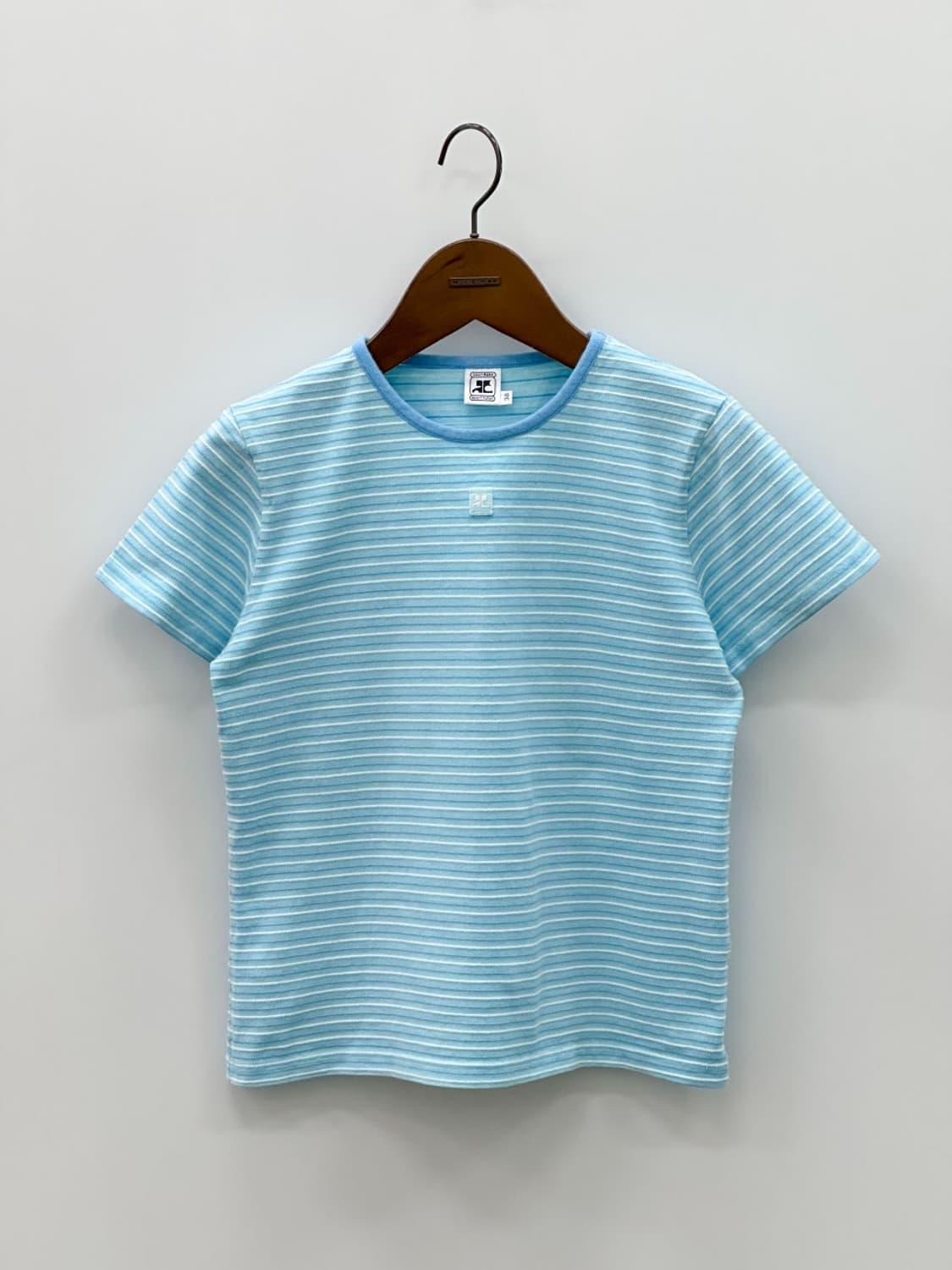 courreges / 꾸레쥬 스카이블루 스트라이프 반팔 티셔츠  상품이미지1