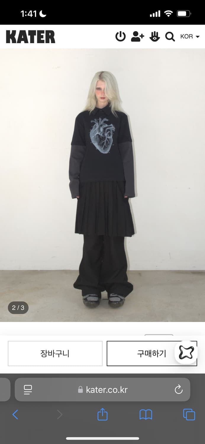 Kater 카터 Heart PK layered long sleeve BL 상품이미지3
