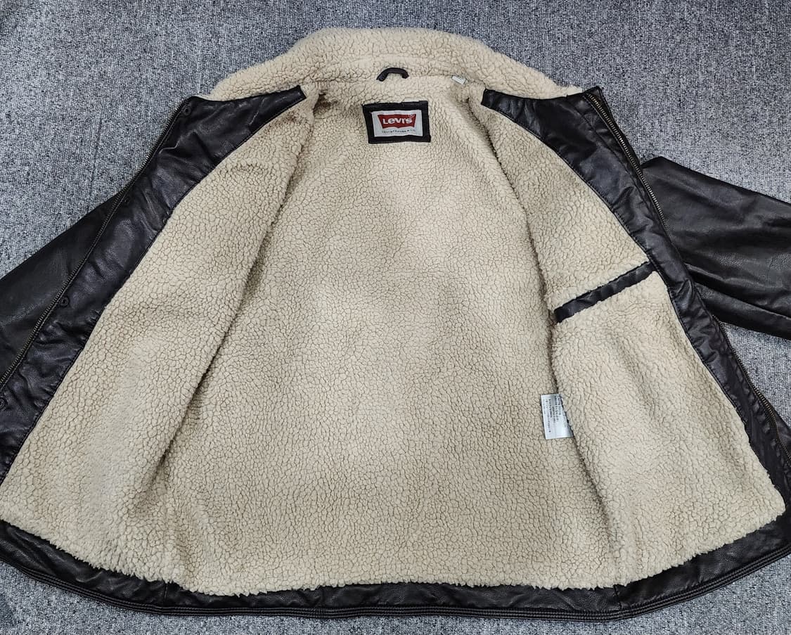 리바이스 쉐르파 트러커 레더 자켓 비건 가죽 자켓 S 상품이미지3