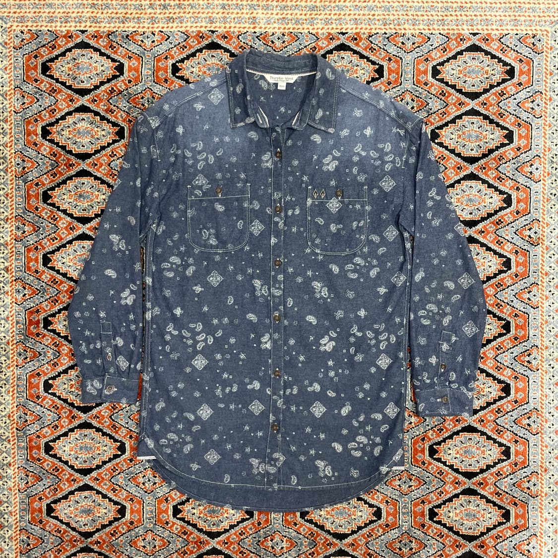 써스데이아일랜드 페이즐리패턴 웨스턴 데님셔츠 여성S 상품이미지1