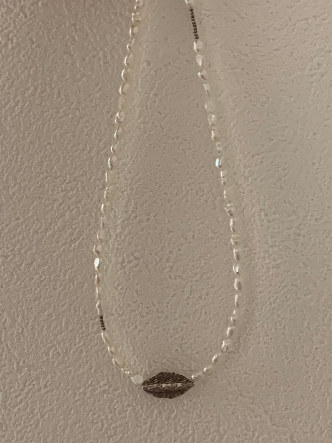 pearl necklace with karen silver leaf 상품이미지7