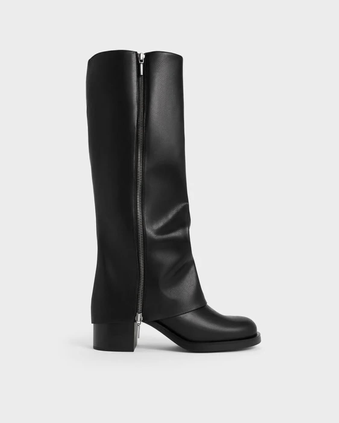 Charles&kith 한소희 부츠 루이스 사이드 지퍼 니 하이 부츠 상품이미지4