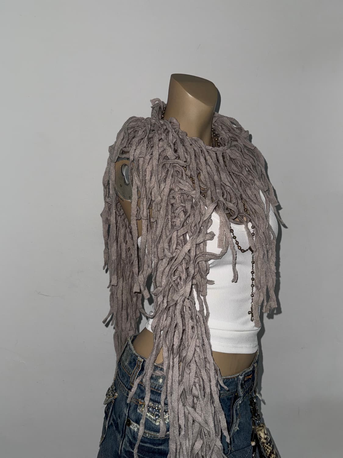 애쉬 그런지 프린지 머플러 상품이미지7