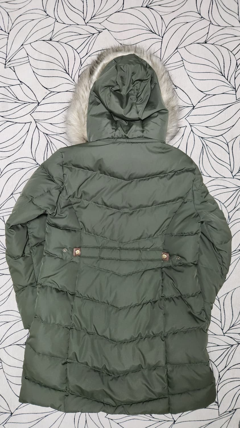 랄프로렌 여성 올리브 그린 패딩 코트 66~77 천연여우퍼 상품이미지2